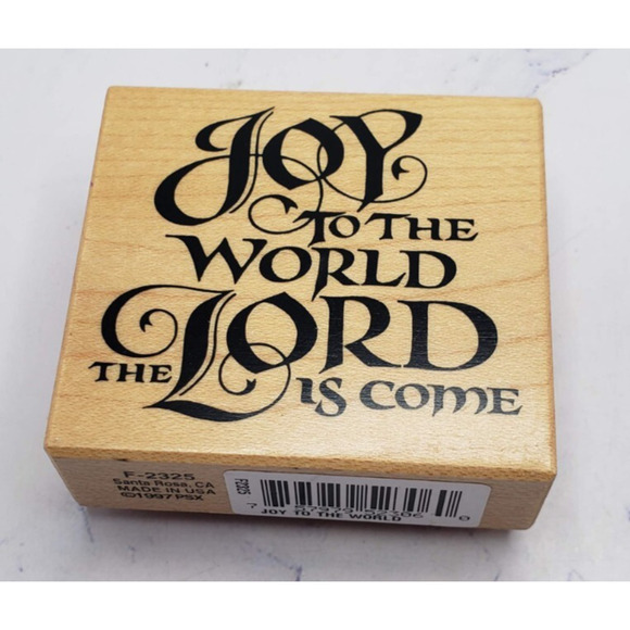 PSX Joy To the World Fancy Script F2325 Wood Mounted Rubber Stamp - Picture 1 of 7